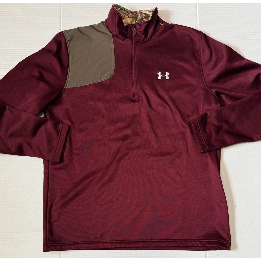 Lot 2 -UNDER ARMOUR - Men's 1/4 Zip Pullover Long Sleeve Hunting Shirt - X-Large
